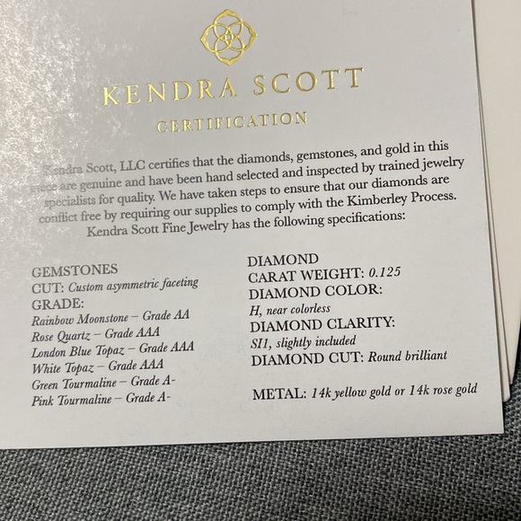 Kendra Scott Alina Choker Necklace in Multi Gemstone Mix and 14k YG - Picture 3 of 6